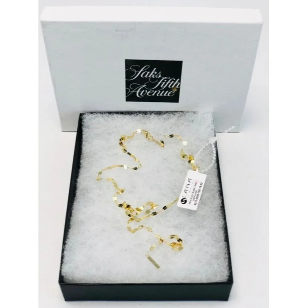 LANA Jewelry Mega Gloss Blake 14k Yellow Gold Lariat Necklace - Picture 4 of 9